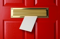 red door with mail slot blog